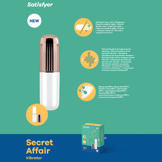 Satisfyer Mini Secret Affair - Rose Gold/White USB Rechargeable Mini Vibrator - BlueBonnet
